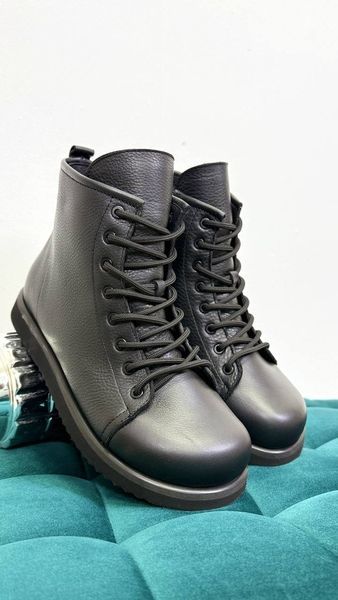 TERI &bull; Черевики анатомічні чорні шкіряні на вовні m0306-7-1 фото